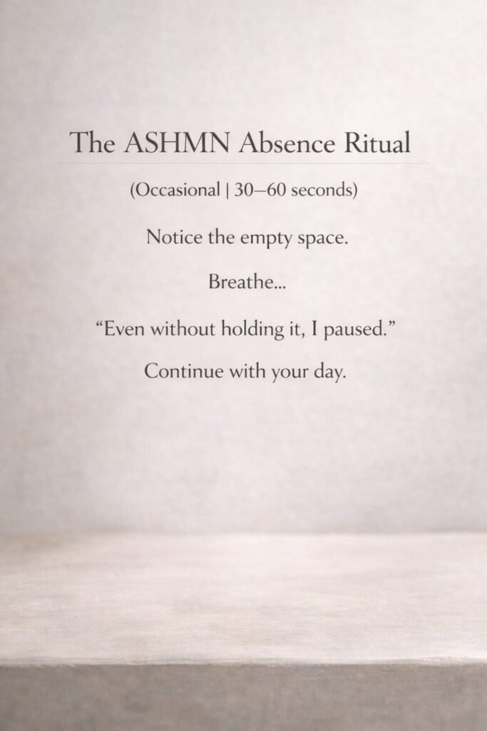 The ASHMN Absence Ritual — notice the empty space