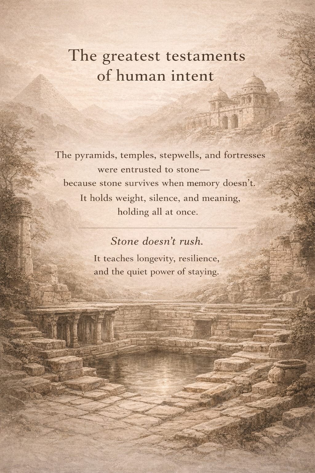 Stepwell etching — the greatest testaments of human intent were entrusted to stone