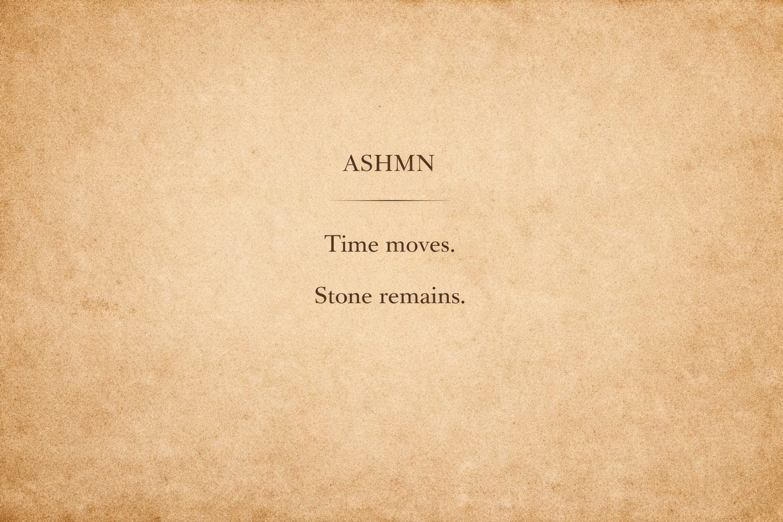 Parchment study — Time moves, stone remains